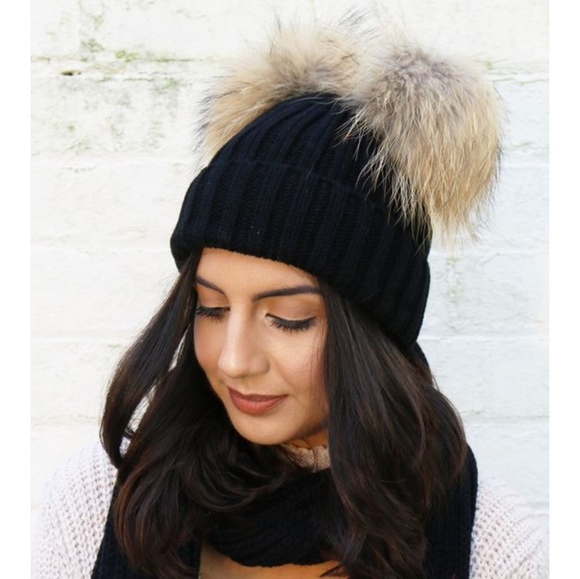 Accessories - Mommy and Me knit pom pom Hats